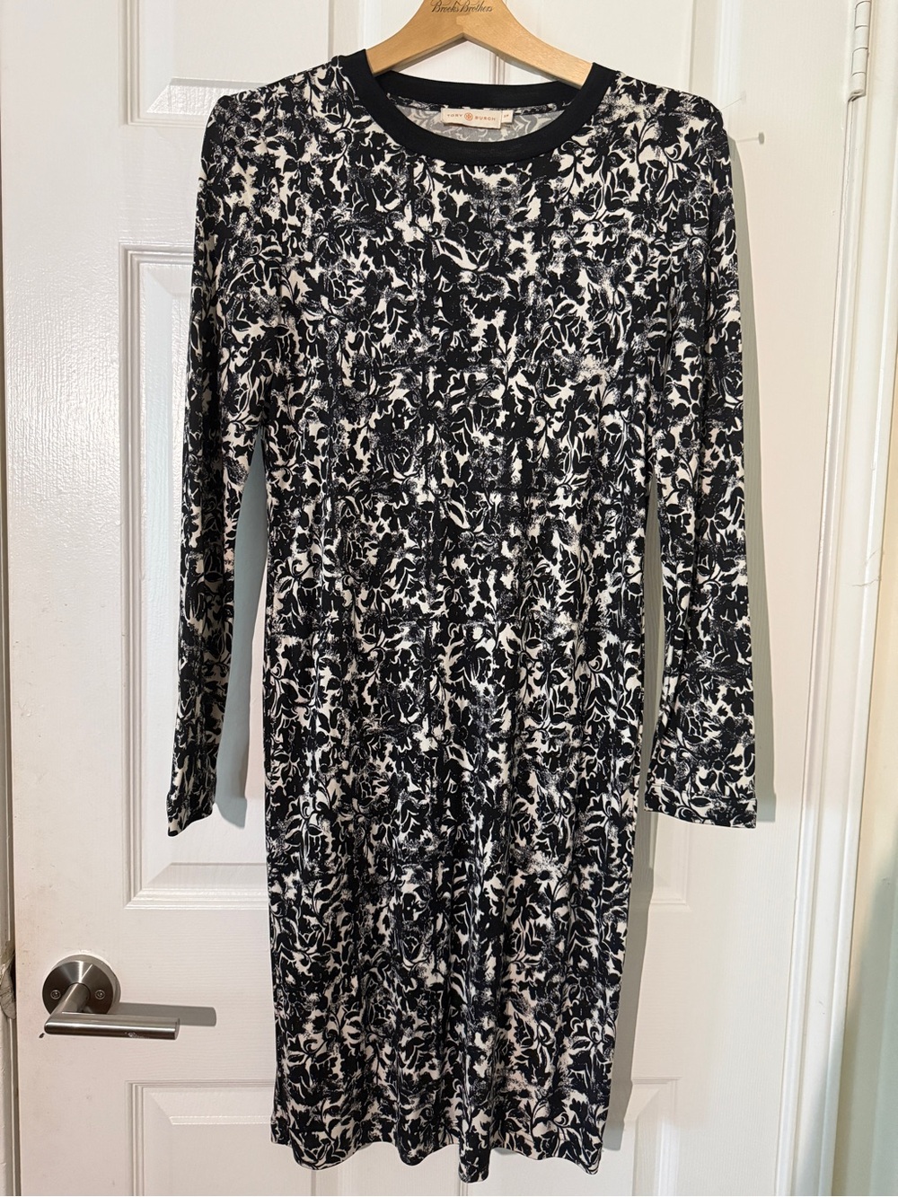Tory Burch Silk Julia Black and White Floral Dress Size Small